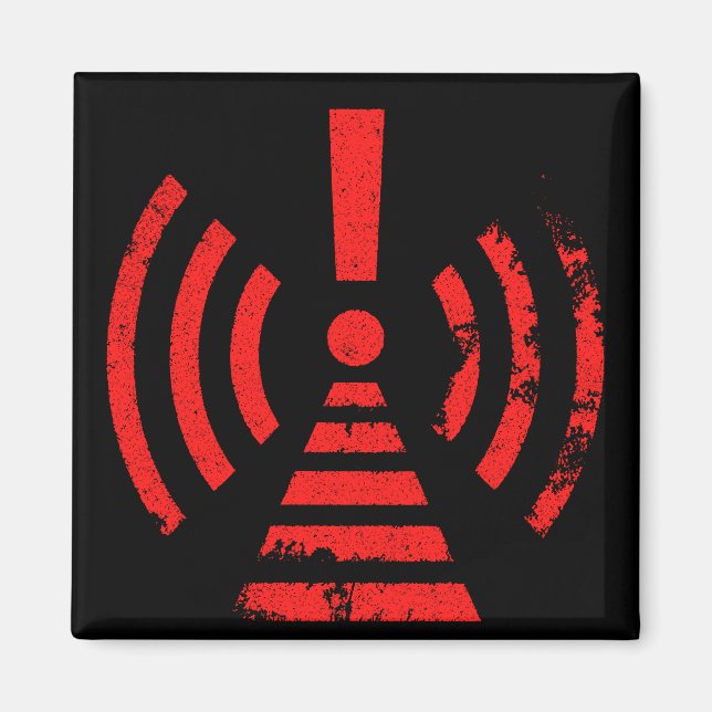 Aimant Retro Keep Back Energy Warning Symbol (Devant)