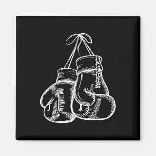 Aimant Retro Love White Boxer Gants Cadeaux Boxer Cadeau