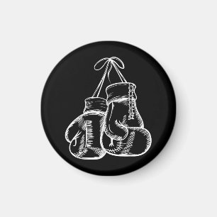 Aimant Retro Love White Boxer Gants Cadeaux Boxer Cadeau