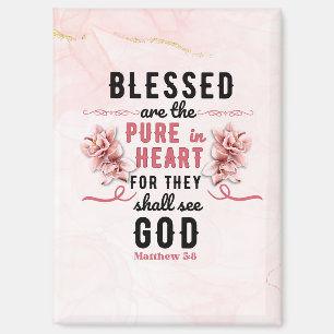 Aimant Rétro Matthew 5:8 Aquarelle Calla Lillies