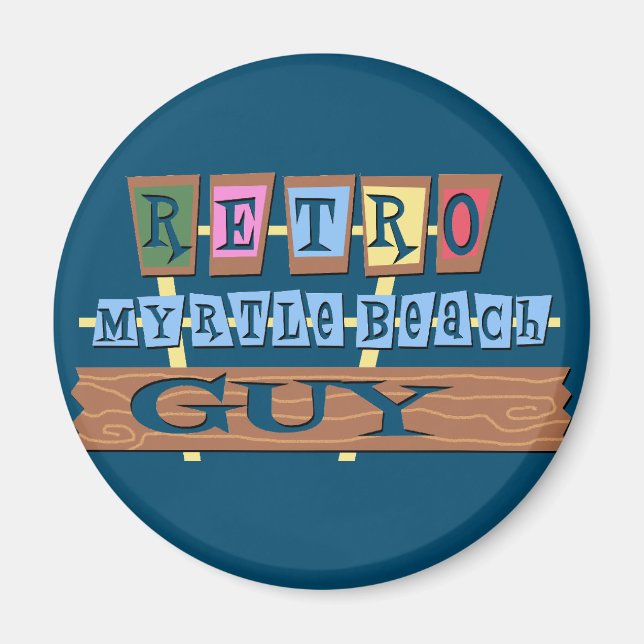 Aimant Rétro Myrtle Beach Guy (Devant)