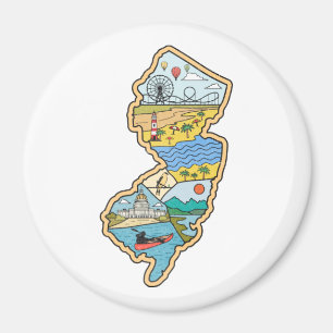 Aimant Retro New Jersey Cape May Atlantic City Souvenir