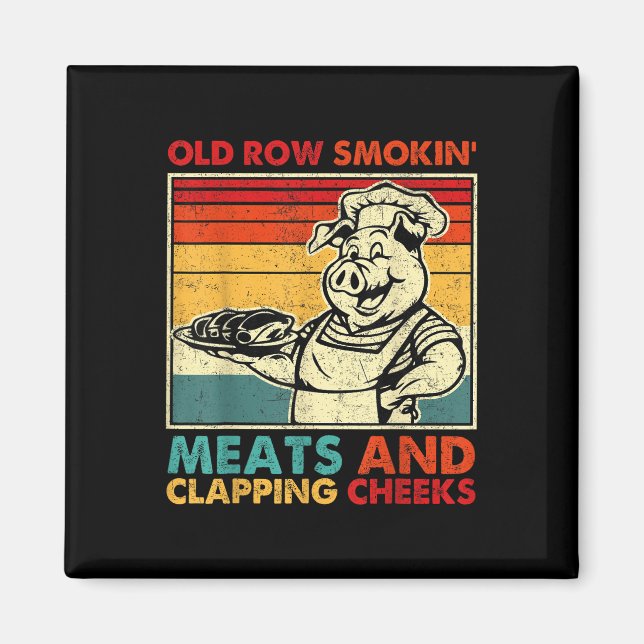 Aimant Retro Old Row Smoking Meats And Clapping Cheeks Fu (Devant)