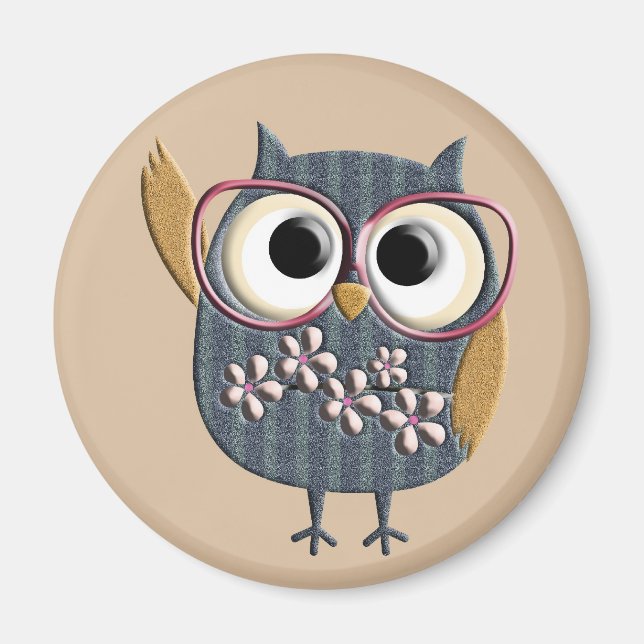 Aimant Retro Owl (Devant)