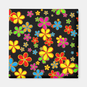 Aimant Rétro papier peint de fleur
