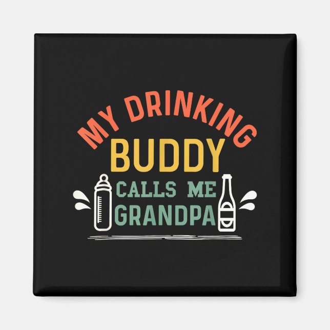 Aimant Retro Pregnancy Announcement Grandpa My Drinking B (Devant)