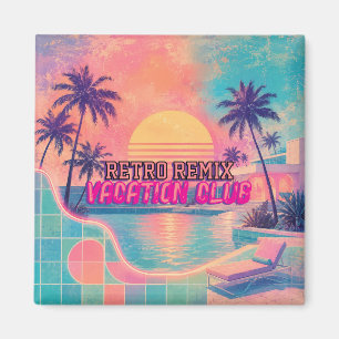 Aimant Retro Remix Neon Pastel   Coucher de soleil tropic