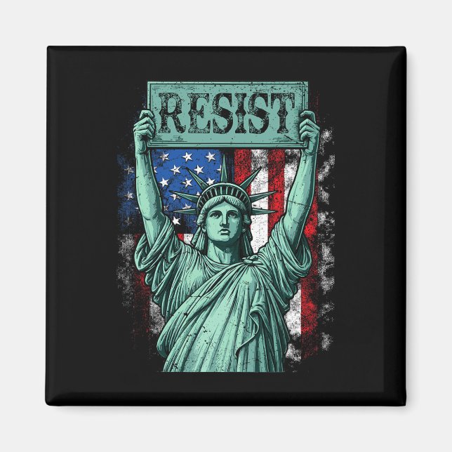 Aimant Retro Resist Not My President Anti-trump  (Devant)