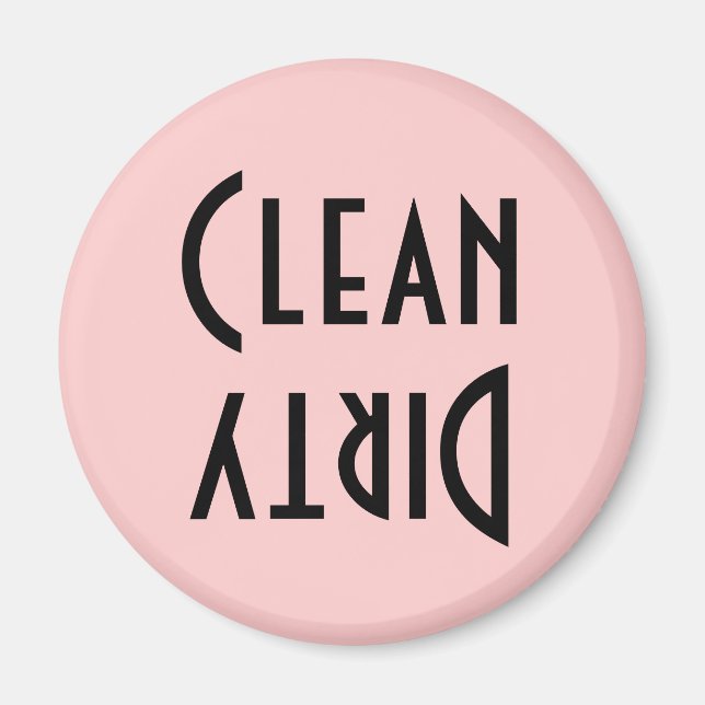 Aimant Rétro rose et noir Nettoyant/Lave-vaisselle sale (Devant)