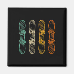 Aimant Retro Snowboard