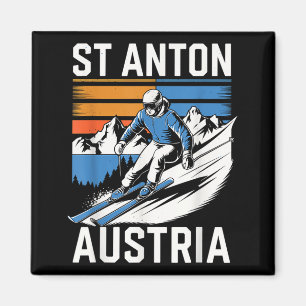 Aimant Rétro St Anton Autriche station de ski plaisir ski