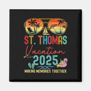 Aimant Retro St. Thomas Vacation 2025 Souvenirs correspon