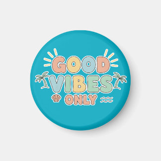 Aimant Retro Summer Beach Aesthetic Pastel Typography Art