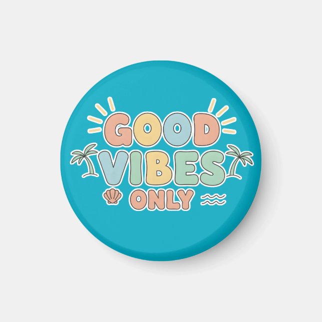 Aimant Retro Summer Beach Aesthetic Pastel Typography Art (Devant)