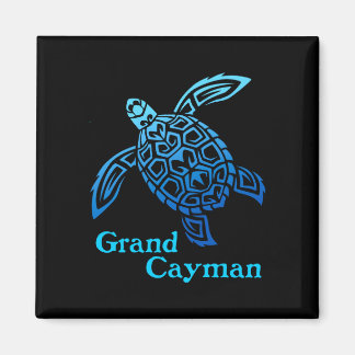 Aimant Rétro tortue de mer tribale des îles grand caïman
