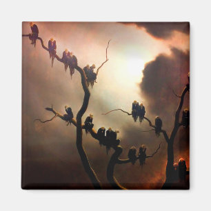 Aimant Rétro vif - Fantômes dans un arbre