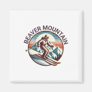 Aimant Retro Vintage Beaver Mountain Utah Station de ski 