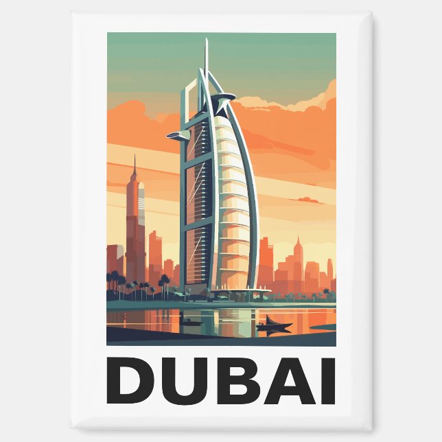 Aimant Retro Vintage Dubai UAE Travel (Recto)