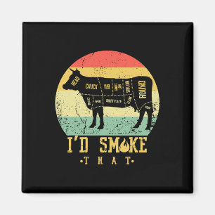 Aimant Rétro Vintage Je Fumerais Ça -grillade Byrbecue Sm
