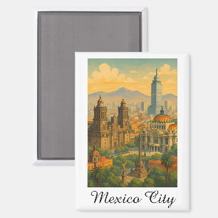 Aimant Retro Vintage Mexico City CDMX Travel