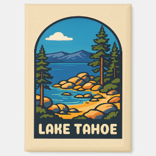 Aimant Retro Vintage voyage Lake Tahoe Californie Pittore