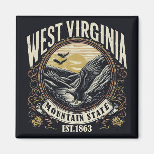 Aimant Retro West Virginia