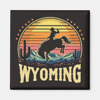 Aimant Retro Wyoming Cowboy