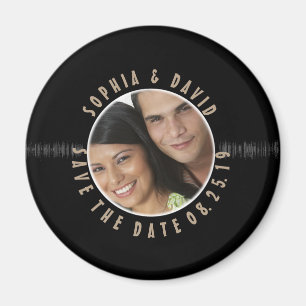 Aimant Rétros ÉCONOMIES de PHOTO de mariage de disque