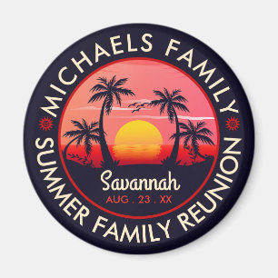Aimant Réunion en famille Summer Sunset Beach Palmier