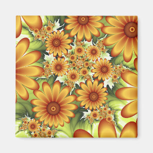 Aimant Rêve Floral, Art Fractal Moderne Abstrait Fleur
