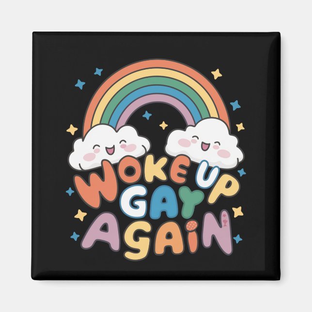 Aimant Réveillé Gay de nouveau LGBT Pride Mois Super (Devant)