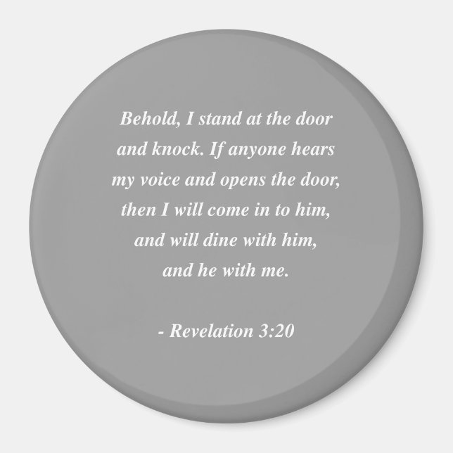 Aimant RÉVÉLATIONS 3:20 Verse de la Bible (Devant)