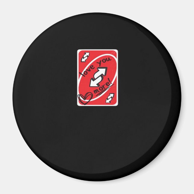 Aimant Reverse Card Love You More Funny Playful Style  (Devant)