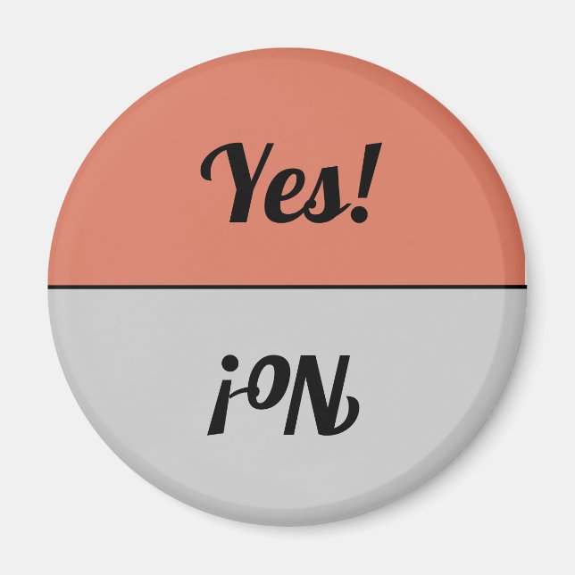 Aimant Réversible Oui & Non Lave-vaisselle gris corail (Devant)