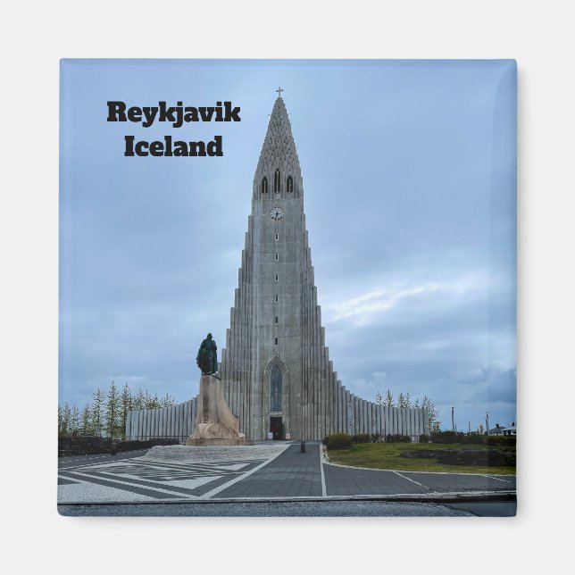 Aimant Reykjavik Islande Hallgrimskirkja Personnaliser (Devant)