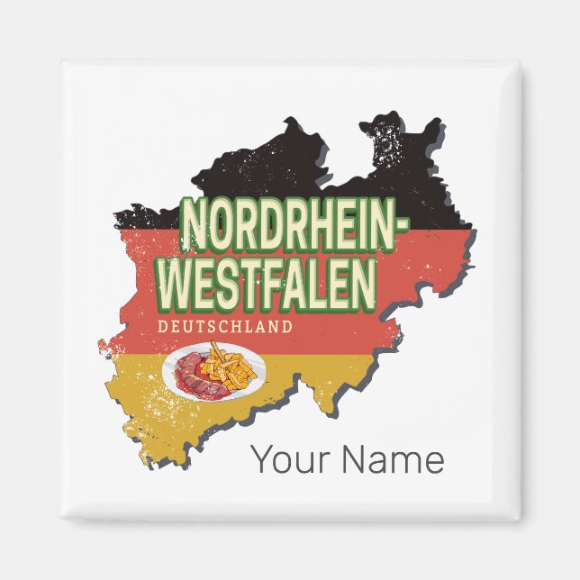 Aimant Rhénanie du Nord Westphalie Allemagne Retro NRW So (Devant)