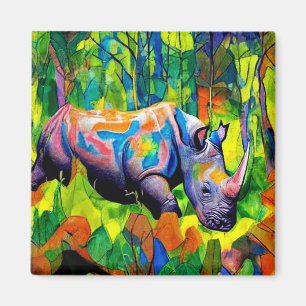 Aimant Rhino reflétant le feuillage