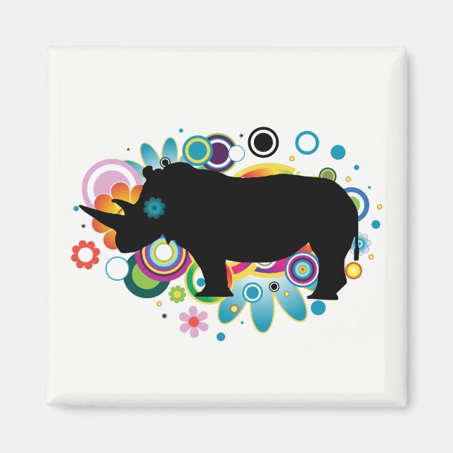 Aimant rhinocéros Abstrait (Devant)