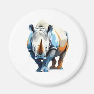 Aimant Rhinoceros Vector Art avec des couleurs vives