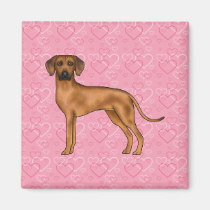 Aimant Rhodesian Ridgeback Chien Love Coeur Motif rose