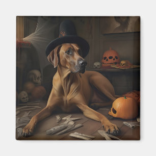 Aimant Rhodesian Ridgeback Citrouilles Halloween effrayan