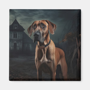 Aimant Rhodesian Ridgeback Halloween effrayant