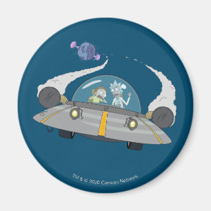 Aimant RICK AND MORTY™   Flying Off In Space Ship