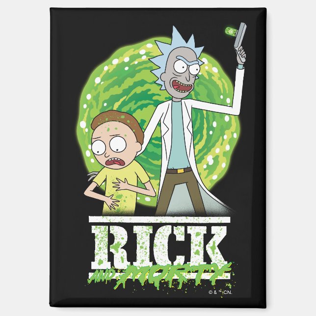 Aimant RICK ET MORTY™ | Éclat vert (Recto)