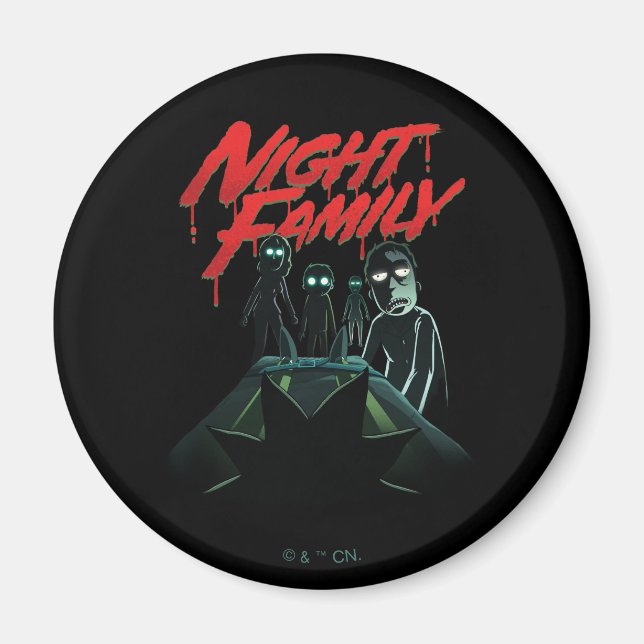 Aimant RICK ET MORTY™ | Famille de nuit (Devant)