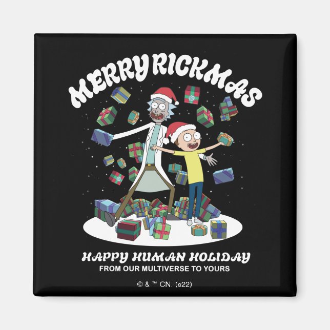 Aimant Rick et Morty | Joyeux Rickmas présents (Devant)