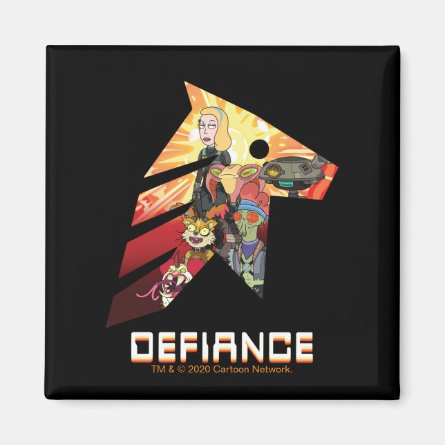 Aimant RICK ET MORTY™ | Space Beth Defiance Crew (Devant)