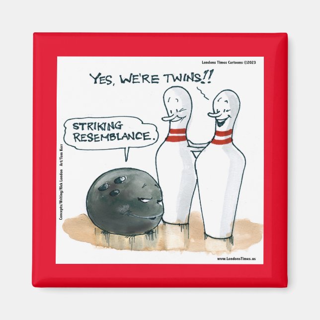 Aimant Rick London Dessins Drôle Bowling Comic (Devant)