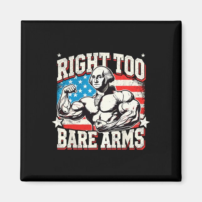 Aimant Right To Bare Arms George Washington Bodybuilder G (Devant)