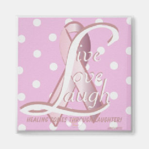 Aimant Rire vivant Magnet-Cust. d'amour de ruban rose